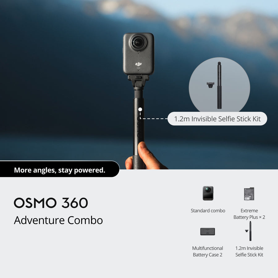 DJI Osmo 360 Adventure Combo | 8K 1-Inch 360° Action Camera, 3 Batteries