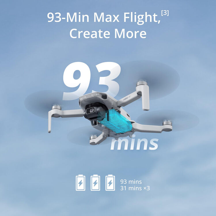 DJI Mini 4K Fly More Combo Drone Under 249g 31-Min Max Flight Time