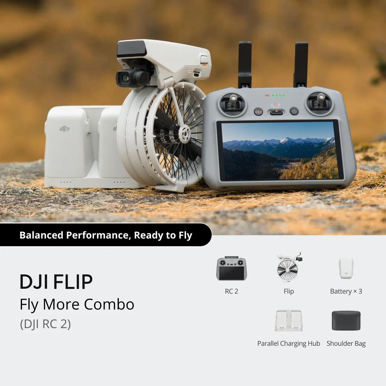 DJI Flip Fly More Combo DJI RC 2 Remote Vlog Camera Drone Under 249g