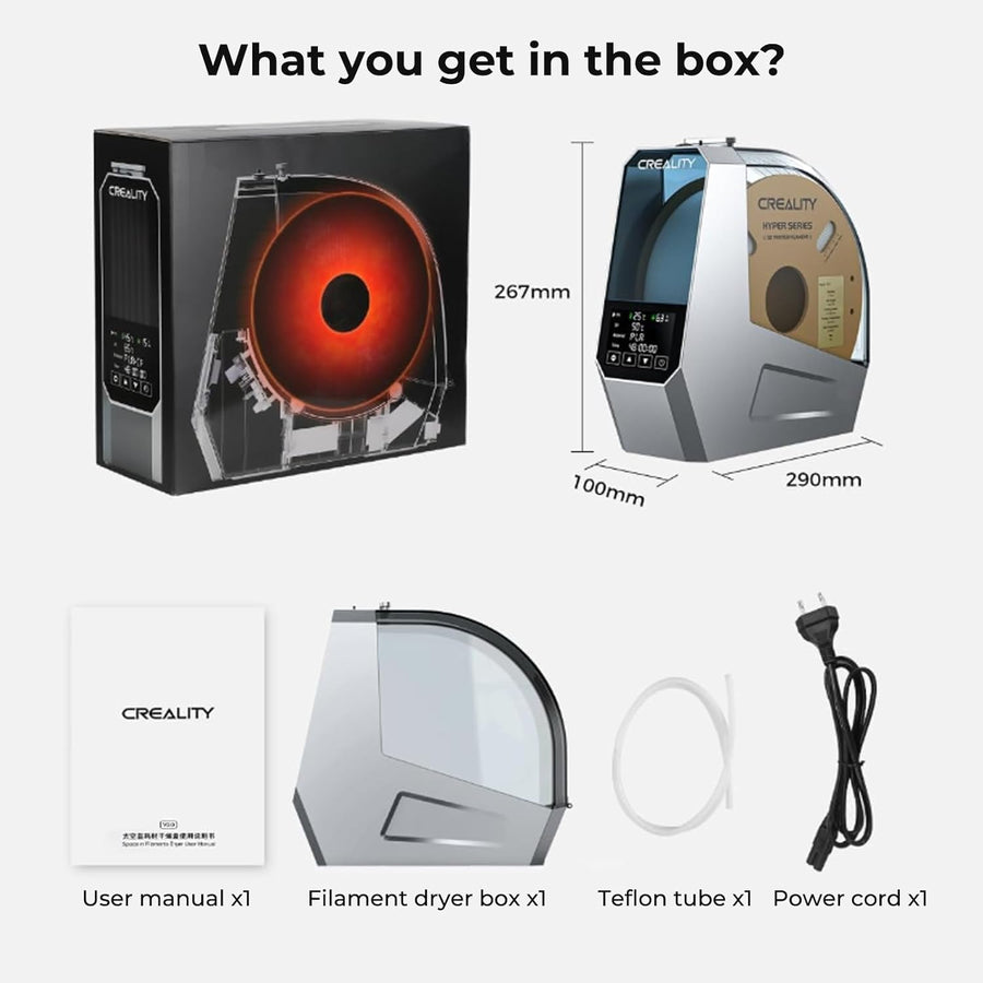 CREALITY Space Pi Filament Dryer – 360° Hot-Air Circulation, Fast Heating, 3.7'' LCD Touch Screen – Image 2 | DroneNerds