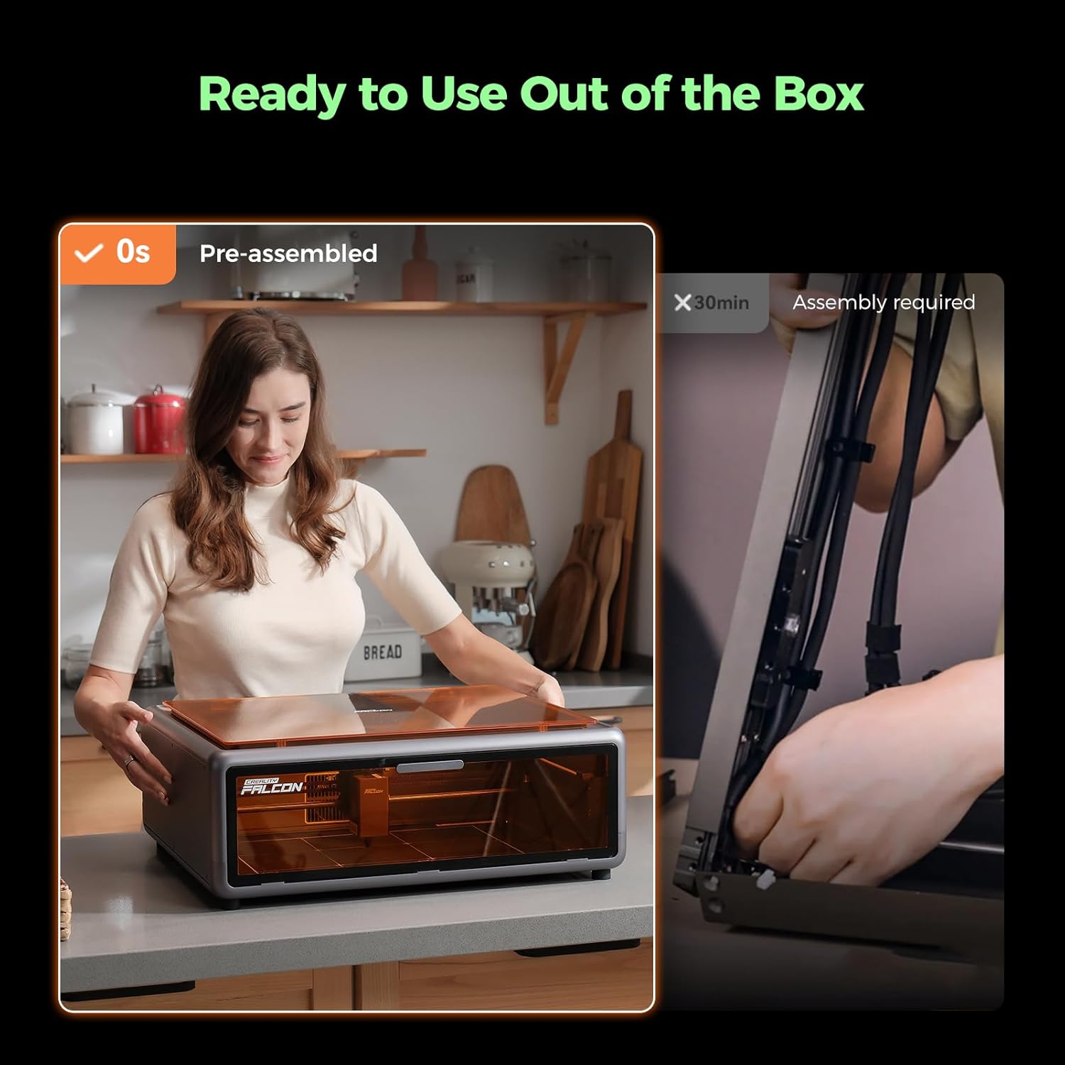 Creality Falcon A1 10W Laser Engraver, 80W Powerful Output, Fully Enclosed – Image 6 | DroneNerds