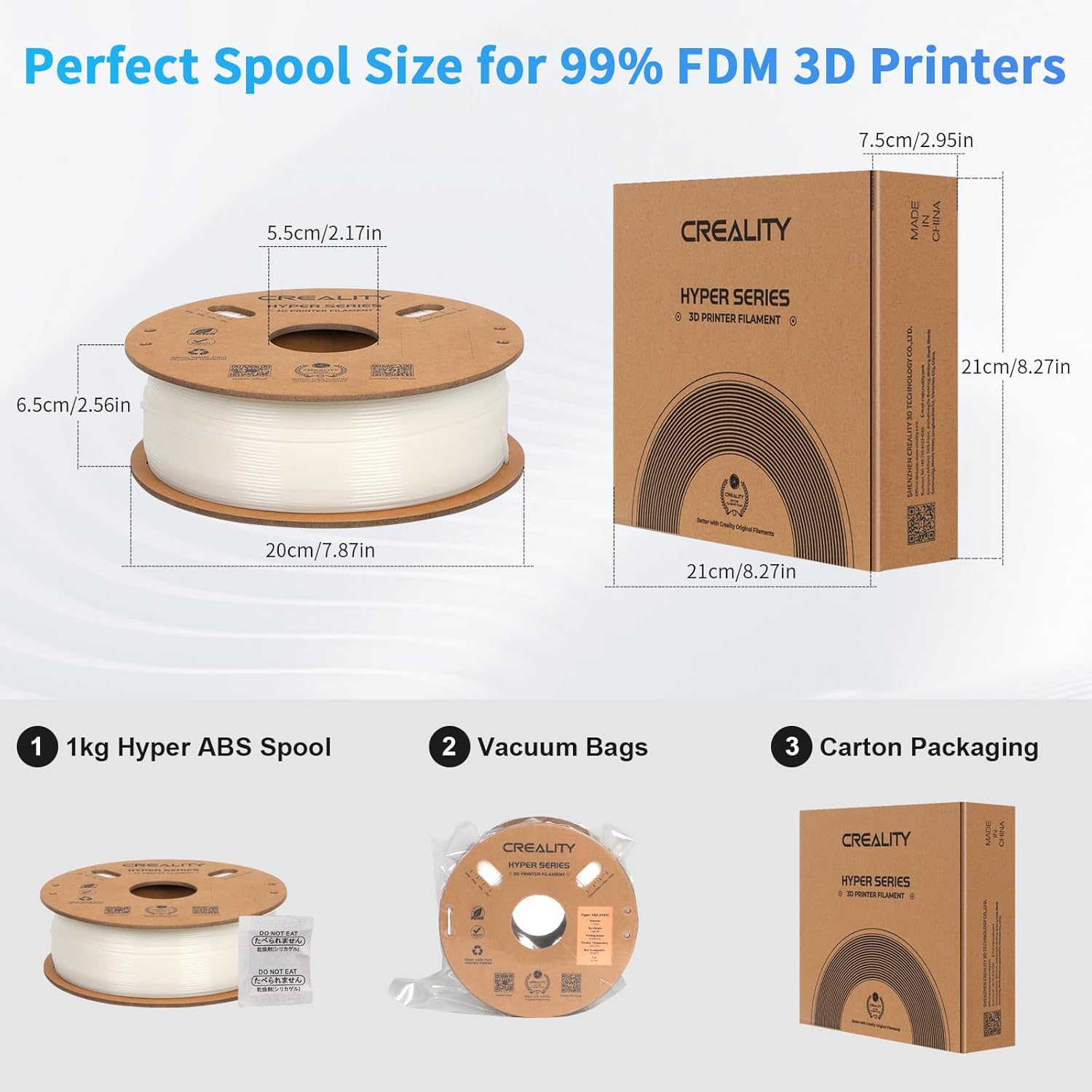 Creality Hyper ABS White Filament for K1/K1 Max/K1C – Image 3 | DroneNerds