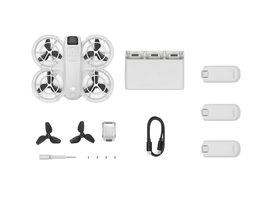 DJI Neo Combo - Palm-Sized 4K Stabilized Video Drone with 3 Batteries