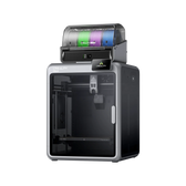 Creality K2 Pro 3D printer with a CFS filament unit on top holding green, purple and blue spools
