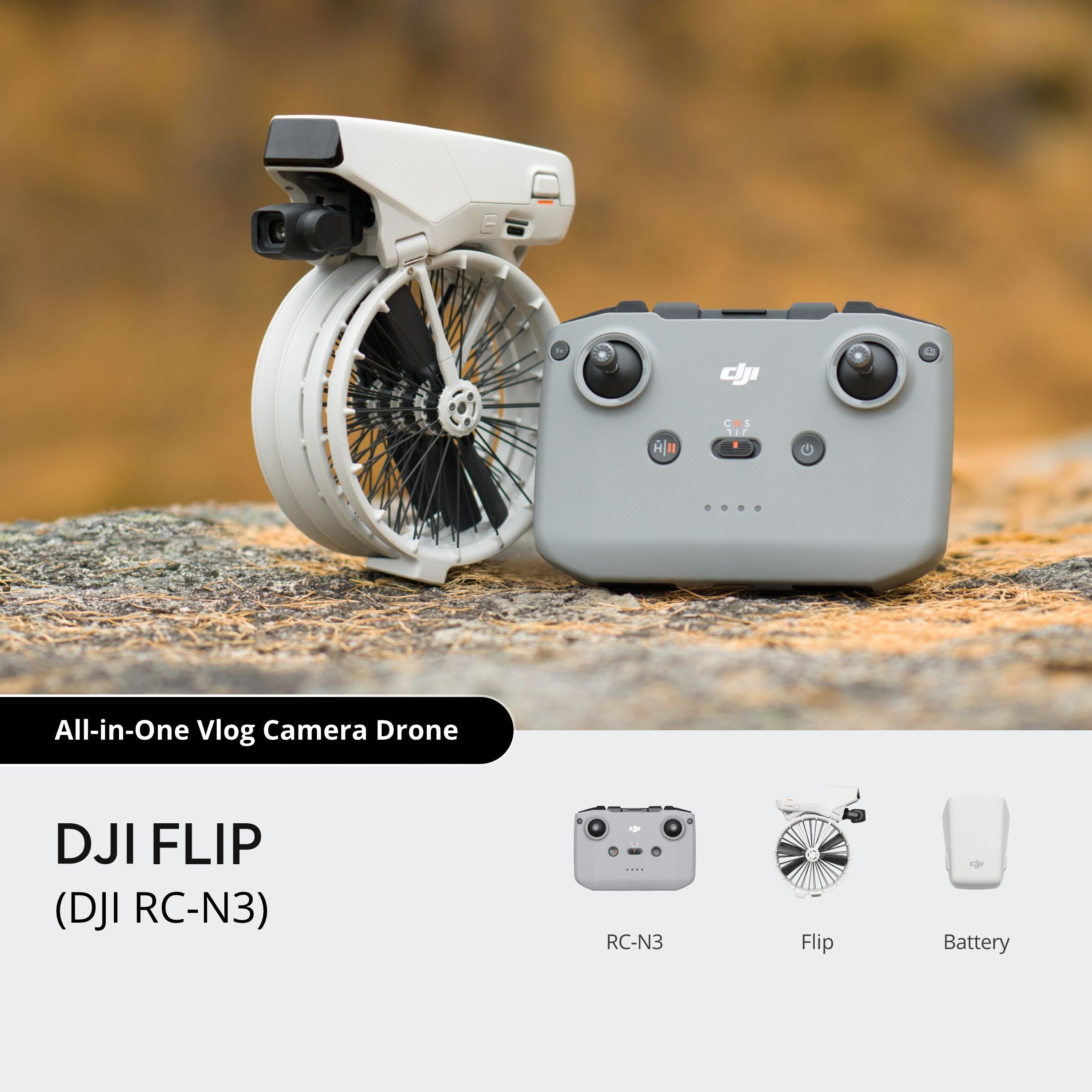 DJI Flip with DJI RC-N3 Remote Vlog Camera Drone Under 249g