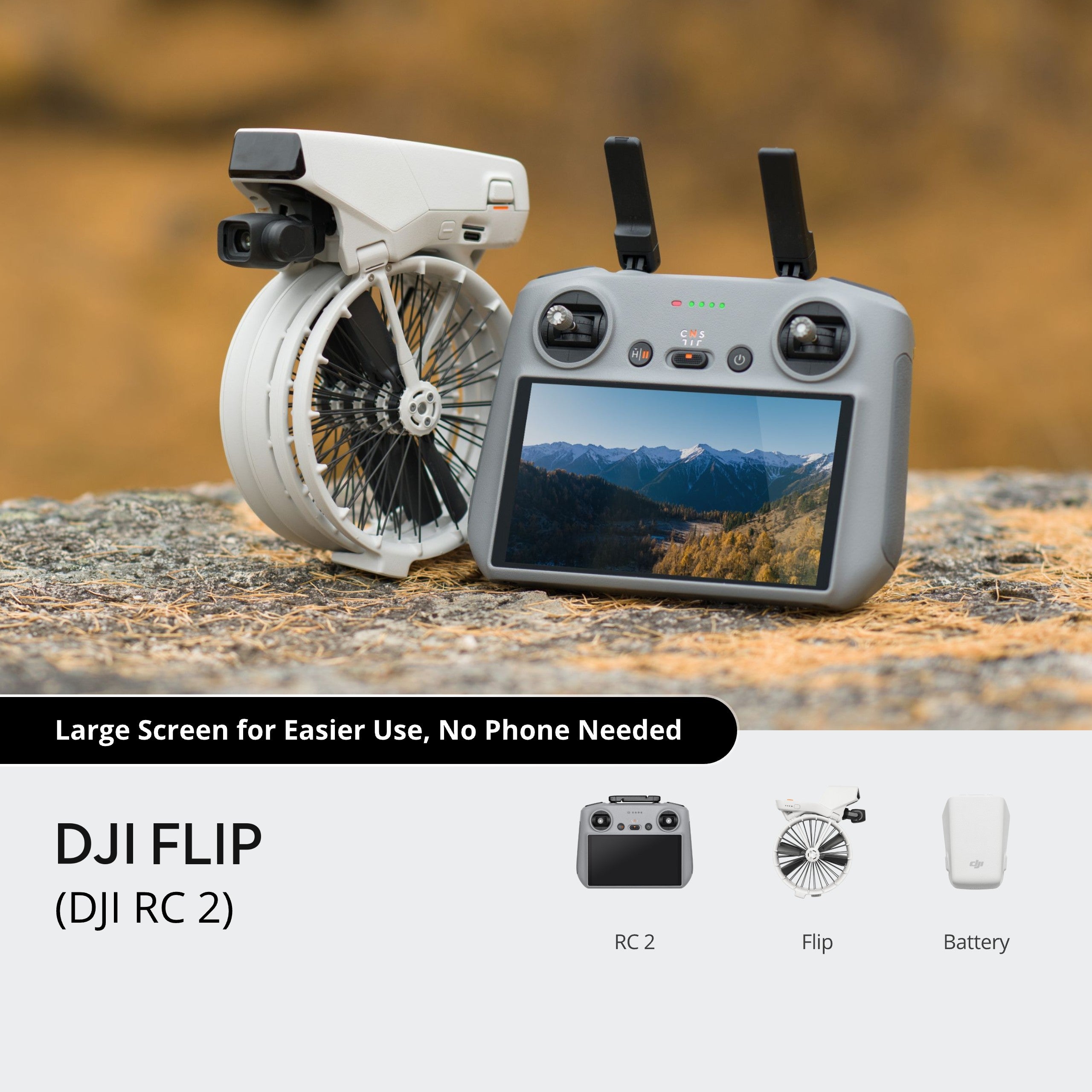 DJI Flip with DJI RC 2 Remote Vlog Camera Drone Under 249g