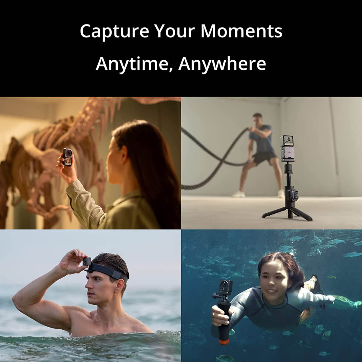 DJI Action 2 Dual Screen Combo Action Camera with 4K HDR for vlogs Youtube