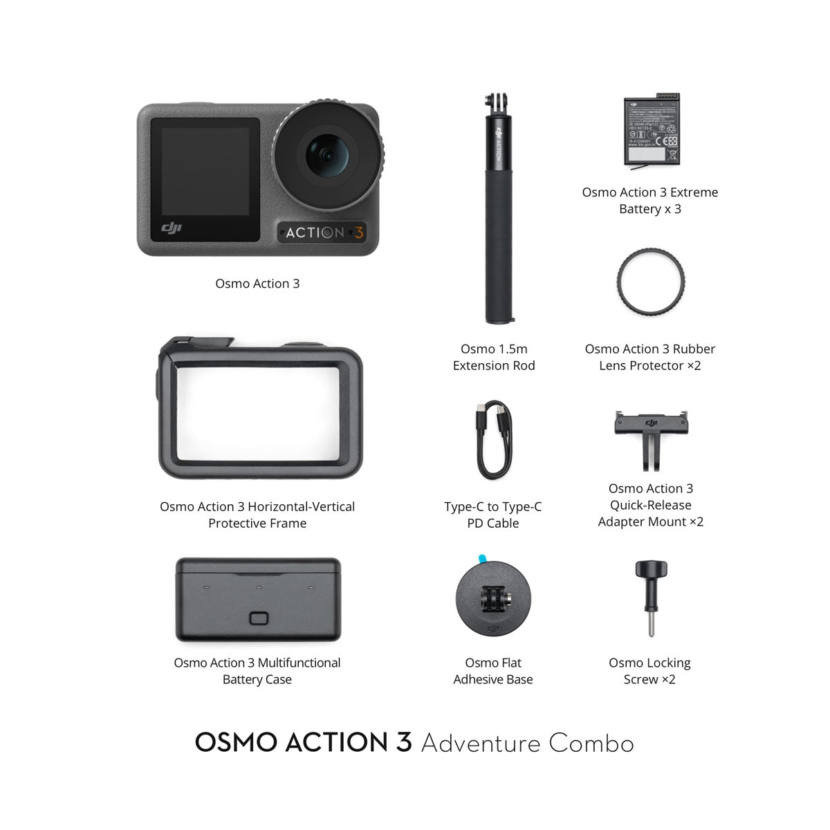 DJI Osmo Action 3 Adventure Combo Action Camera 4K Waterproof for vlog