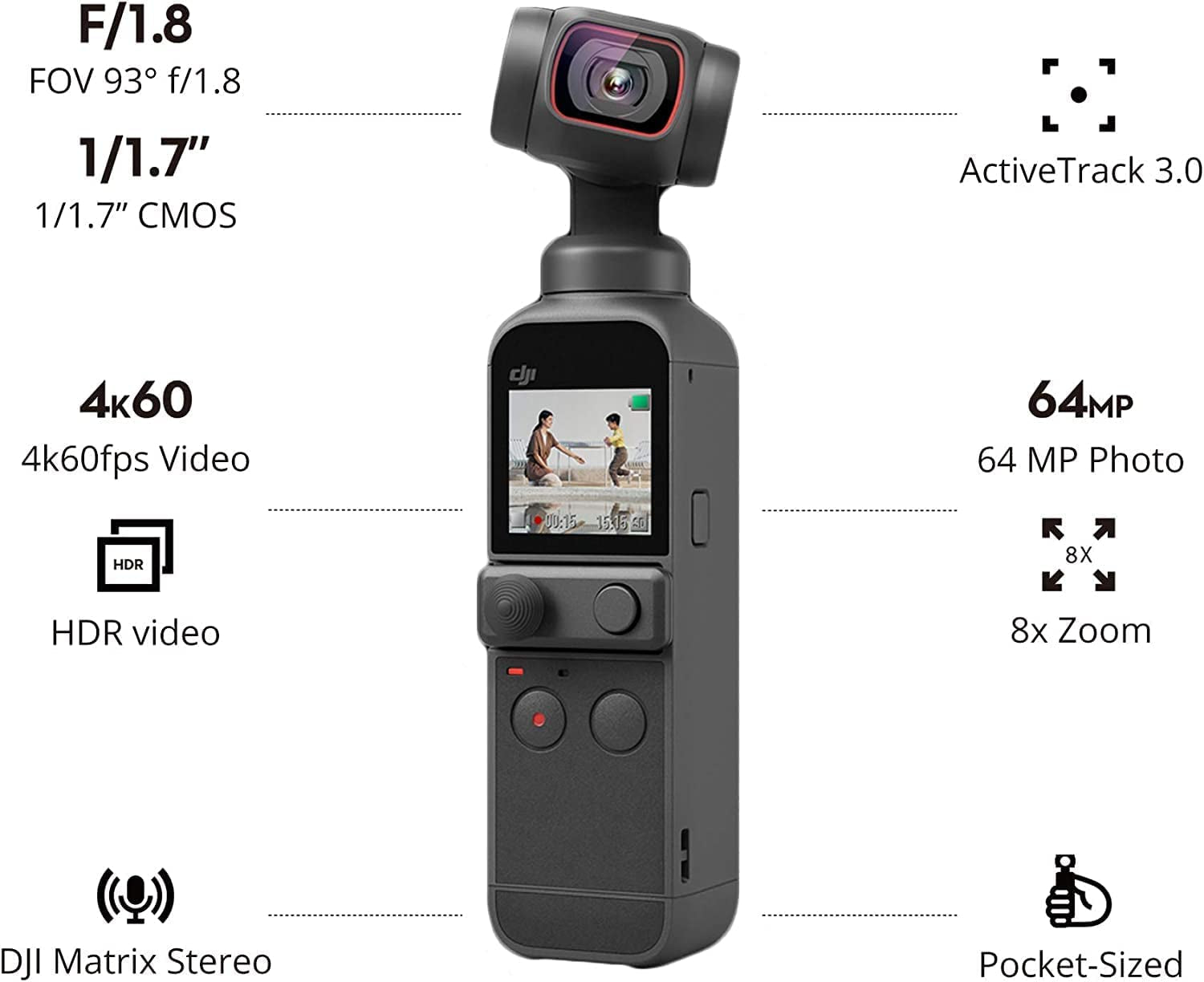 DJI Pocket 2 Creator Combo Video Camera 4K 1/1.7 CMOS 64MP for vlogs Youtube