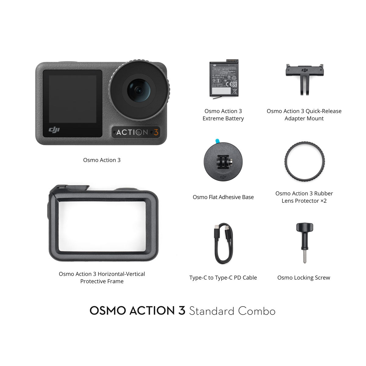 DJI Osmo Action 3 Standard  Combo Action Camera 4K Waterproof for vlogs Youtube